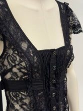 Load image into Gallery viewer, 2000s Dolce &amp; Gabbana lace tie-waist floral corseted blouse
