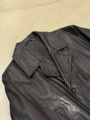 1990s Yves Saint Laurent heavy leather coat