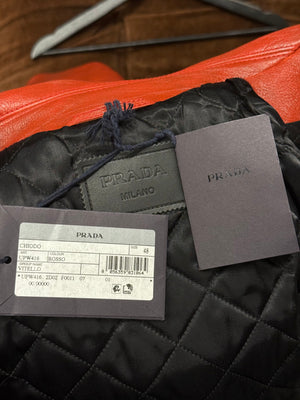 S/S2022 Prada by Raf Simons oversized biker leather jacket