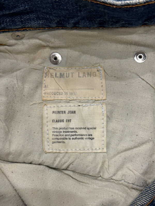 1998 Helmut Lang painter splattered denim straight jeans