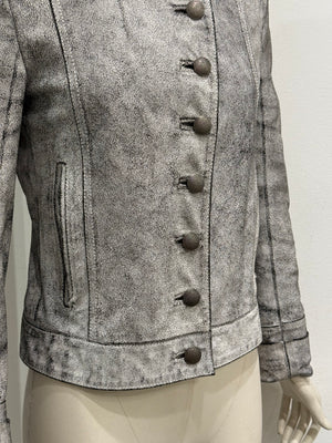 S/S2002 Ann Demeulemeester runway cracked leather Napoleon military jacket