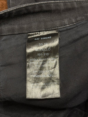 S/S2019 Raf Simons tape zip straight-leg jeans