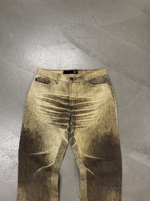 2000s Cavalli faded effect print jeans