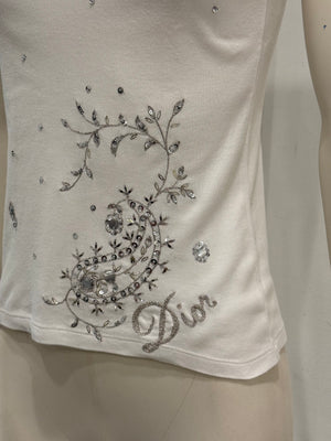S/S2004 Christian Dior by John Galliano embellished logo top
