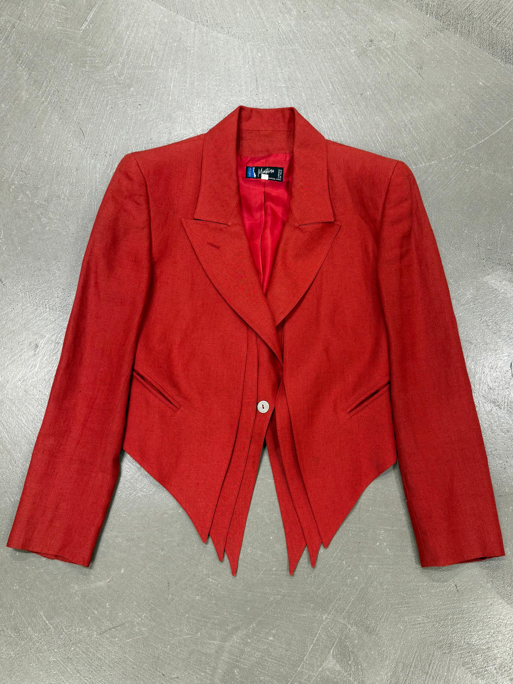 1990s Claude Montana asymmetric sculptural blazer