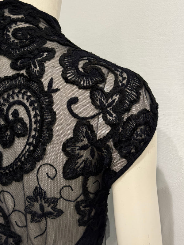 2000s Roberto Cavalli lace cropped top