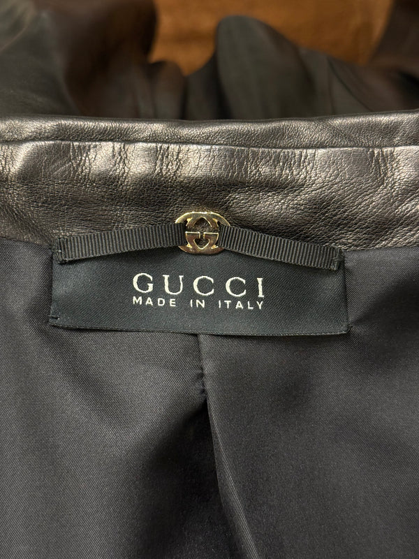 F/W2003 Gucci by Tom Ford corset belted leather jacket