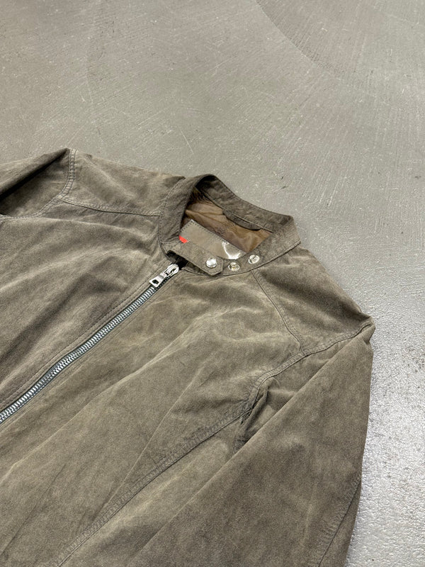 2000s Prada moto lace leather jacket
