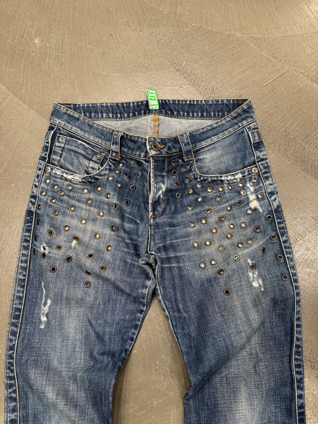 2000s Dirk Bikkembergs holed eyelet studded jeans