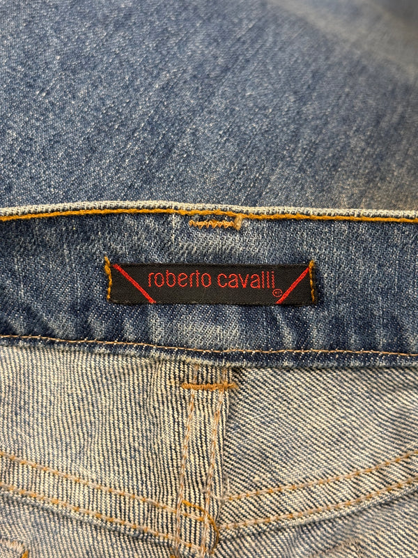 Roberto Cavalli palm tree runway jeans