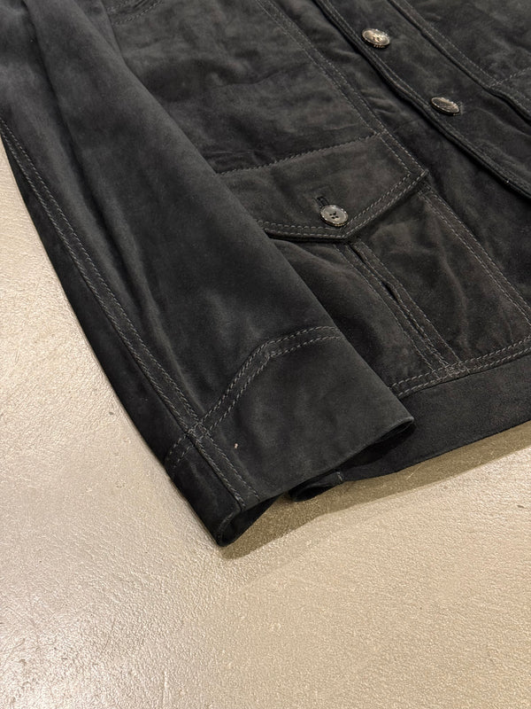 2000s Gucci faded black suede safari jacket