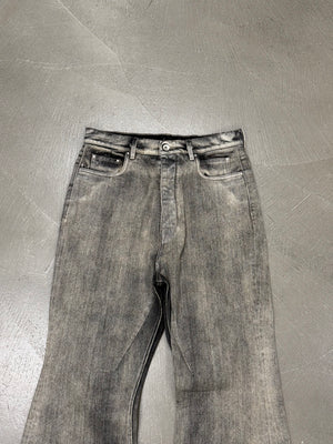 Rick Owens distressed faded bolans bootcut