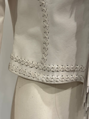 S/S2002 Gianni Versace runway fringe leather jacket