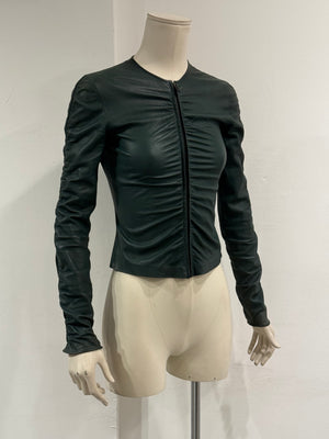 1999 Gucci by Tom Ford runway ruched leather jacket