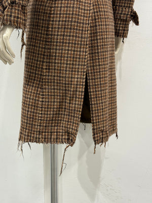 A/W2004 Junya Watanabe distressed tweed runway coat