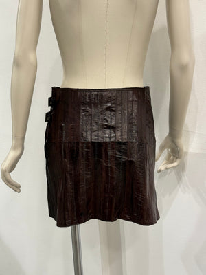 F/W2002 Christian Dior by John Galliano runway paneled eel leather skirt
