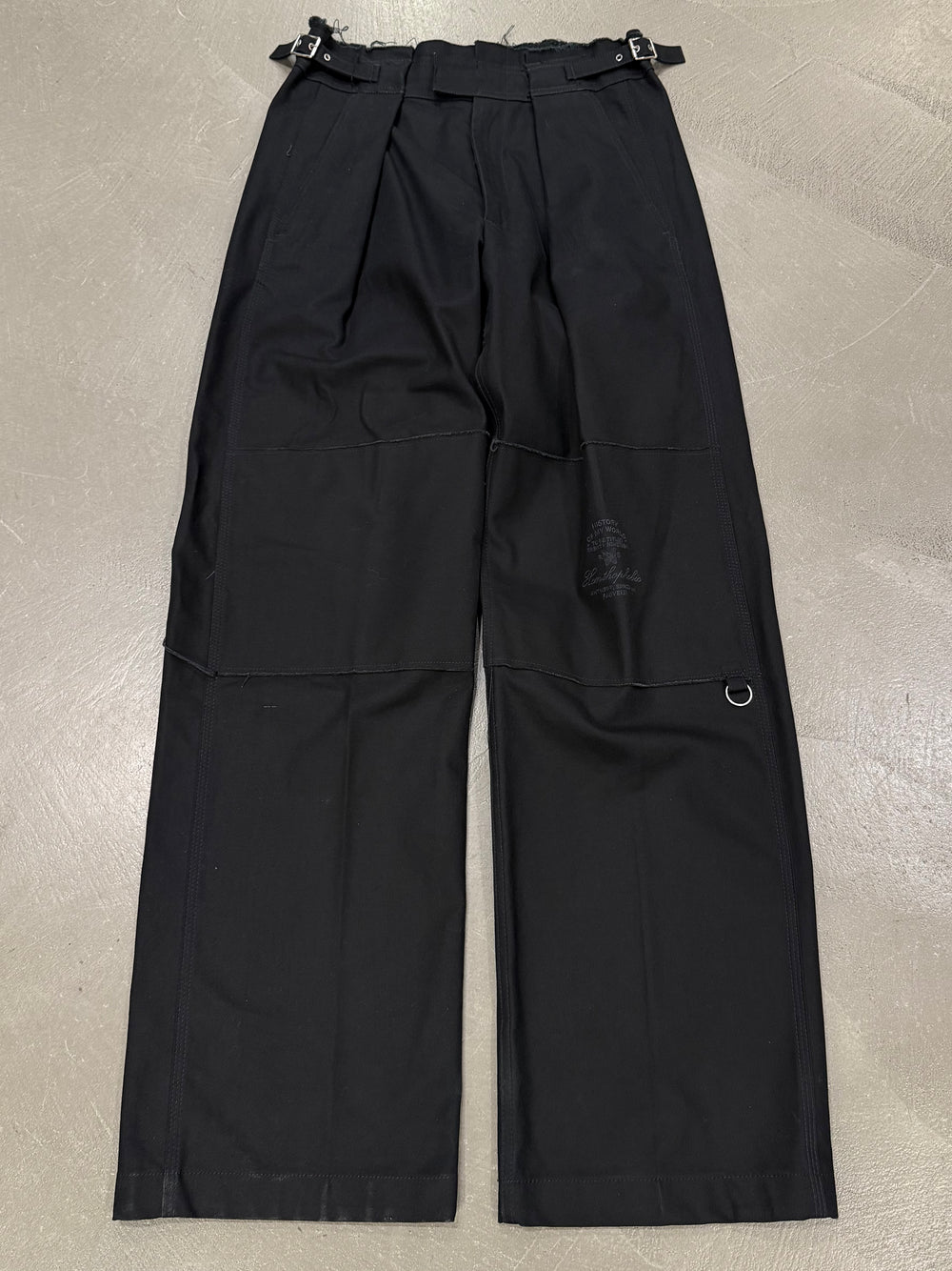 A/W2019/2020 Raf Simons black wide-leg adjustable trousers