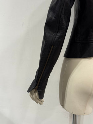 A/W2002 Gucci by Tom Ford ribbed collar leather jacket