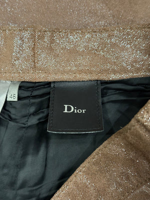A/W2005 Dior by Hedi Slimane runway gold glitter leather pants