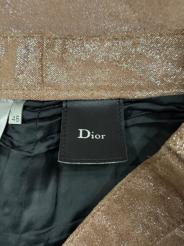 A/W2005 Dior by Hedi Slimane runway gold glitter leather pants