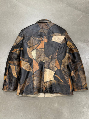 2000s Dolce & Gabbana patchwork 2-in-1 reversible leather jacket