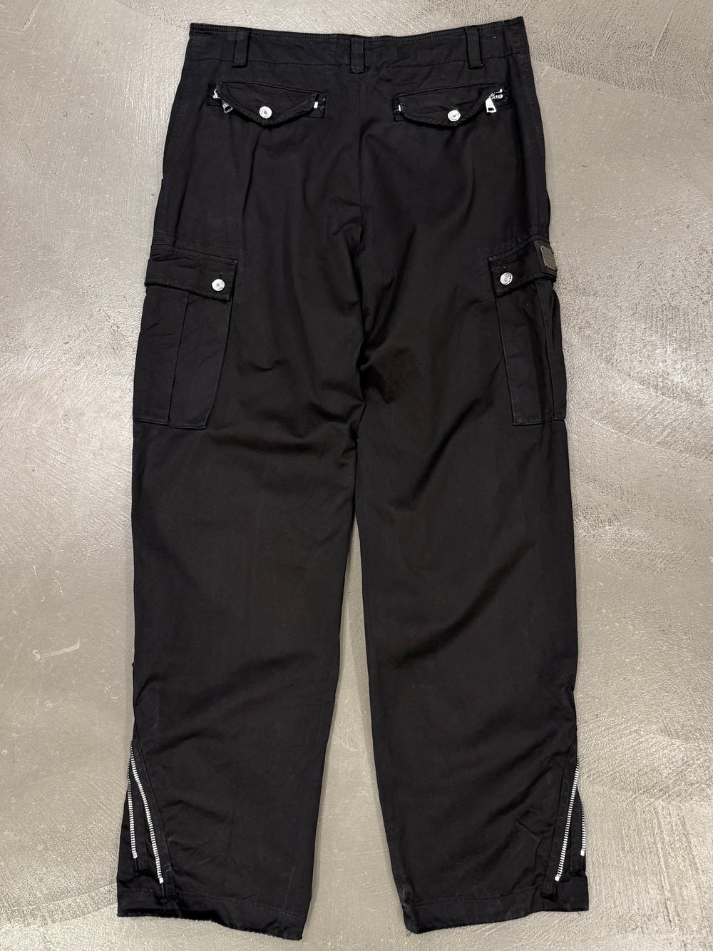 2000s Dolce & Gabbana double ankle zipper cargo pants