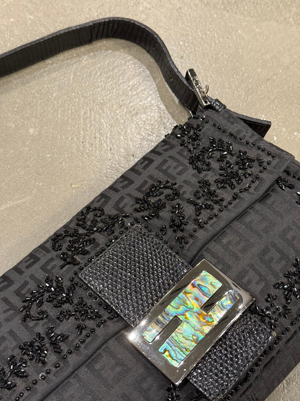 F/W 1999 Fendi Zucchino baguette in lizard and mother-of-pearl bag