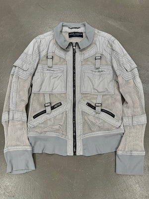 S/S 2004 Dolce & Gabbana grey mesh bomber jacket