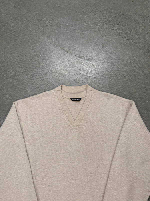 2021 Balenciaga oversize double V-neck knit sweater