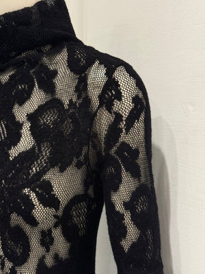 2000s Roberto Cavalli black lace mermaid dress