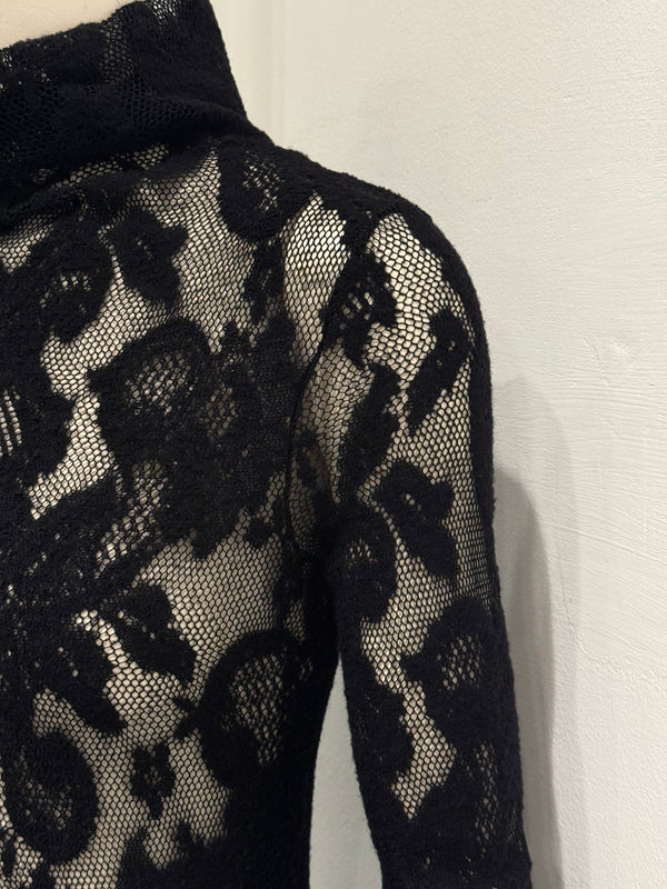 2000s Roberto Cavalli black lace mermaid dress