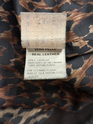 2001 Dolce & Gabbana cropped leather jacket with velvet panel inserts