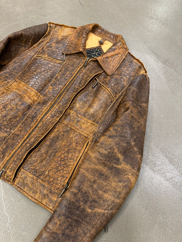 A/W 2005 Roberto Cavalli eroded faded leather jacket