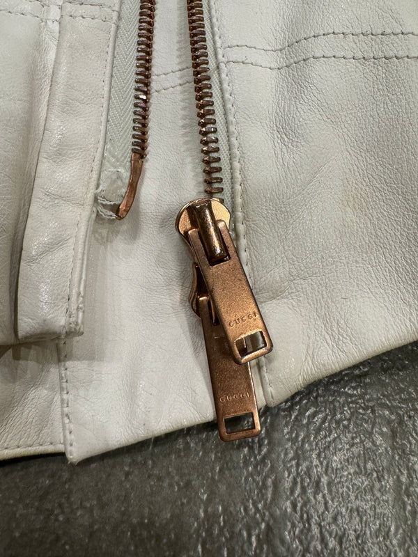 S/S 2004 Gucci by Tom Ford paneled leather jacket