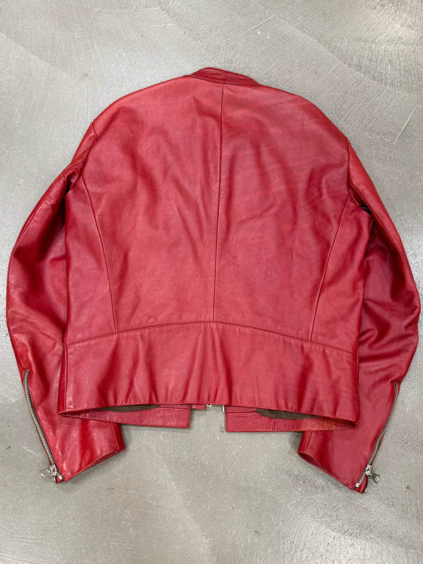 A/W2000 Maison Margiela 5-zip red biker lather jacket