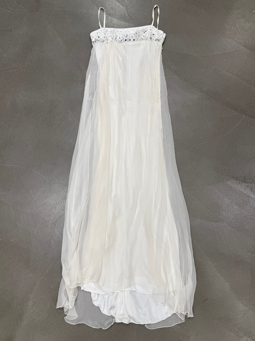 2000s Gianni Versace mainline beaded ivory long dress