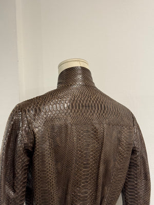 2000s Yves Saint Laurent python skin bomber jacket