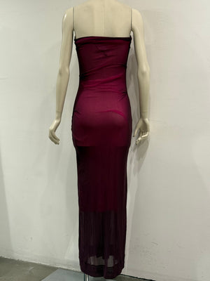 2000s Plein Sud bodycon strapless two-tone tube maxi dress