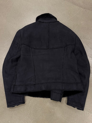 A/W2002 Emporio Armani asymmetric zip sleeve biker jacket