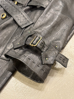 2000s Cavalli heavy leather coat