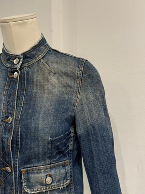 2000s Dolce & Gabbana distressed denim utility jacket