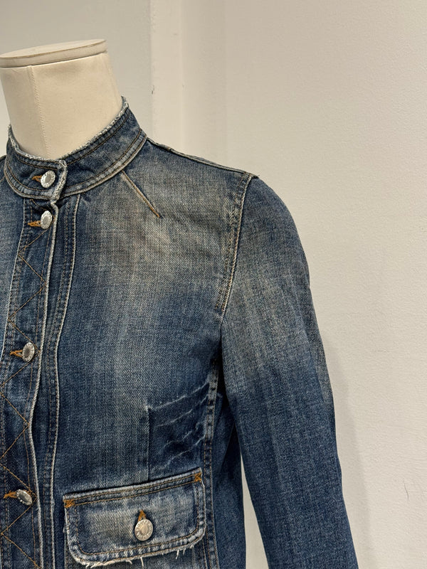 2000s Dolce & Gabbana distressed denim utility jacket