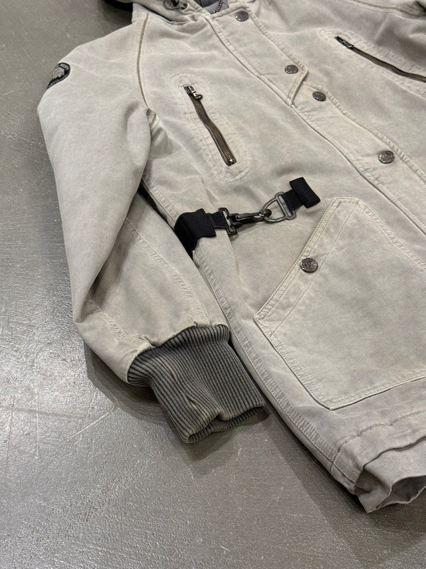 2000s Dolce & Gabbana hooded military parka with adjustable straps