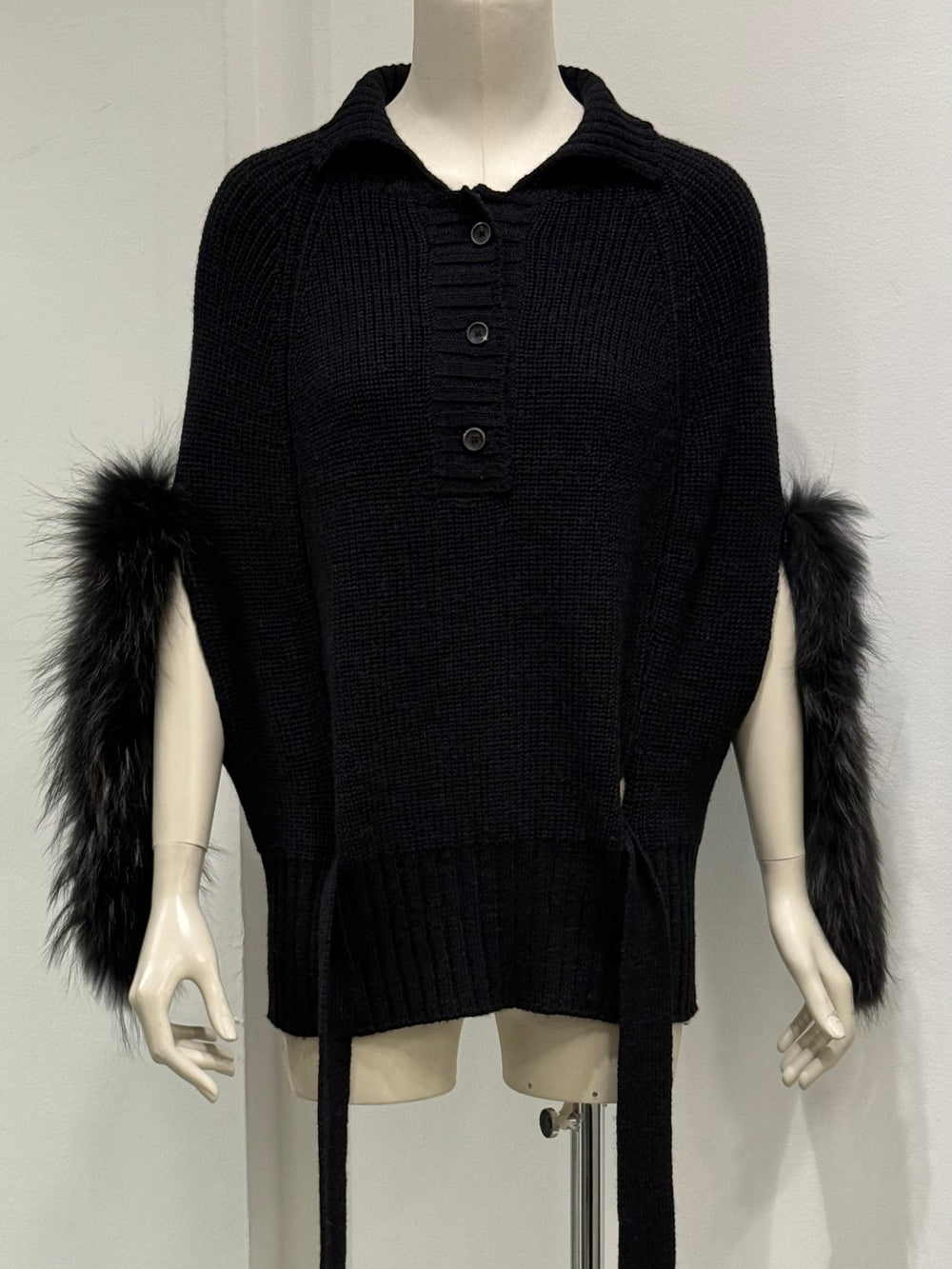 2000s Roberto Cavalli real fur inserts wool top