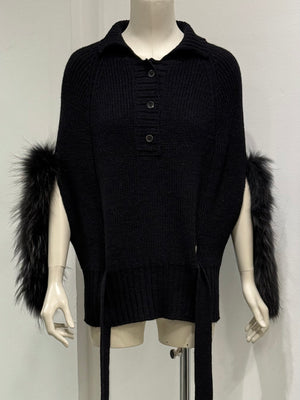 2000s Roberto Cavalli real fur inserts wool top