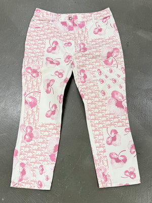 2000s Christian Dior by Galliano capri monogram pants