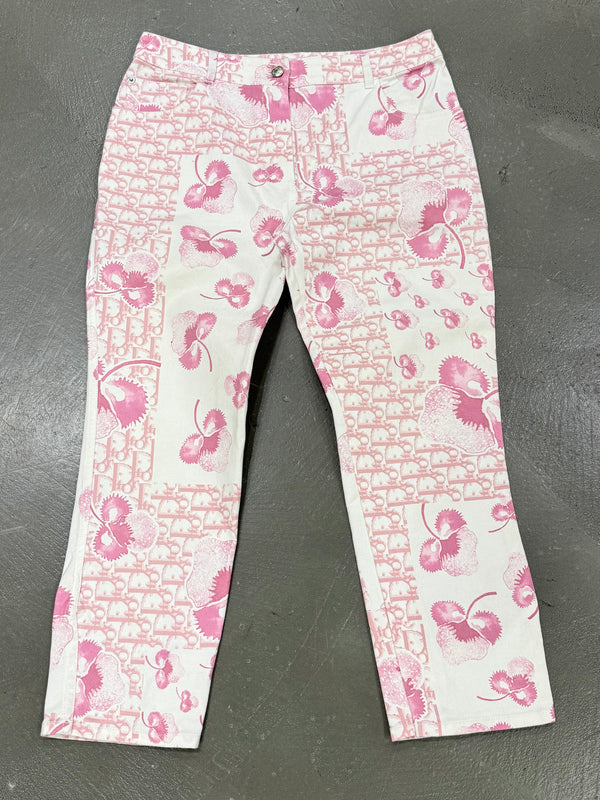 2000s Christian Dior by Galliano capri monogram pants