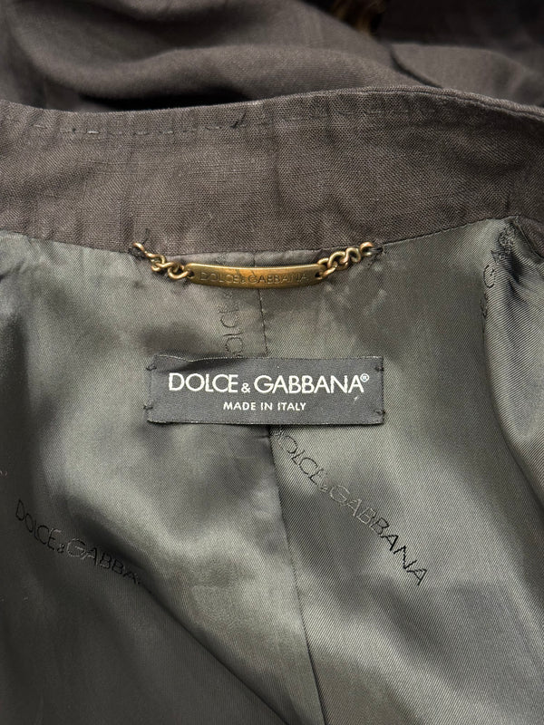 2000s Dolce & Gabbana military tailored jacket with pins