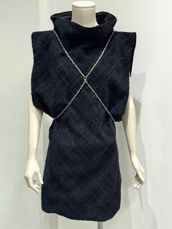 A/W2001 Maison Margiela oversized dress with harness bondage chain