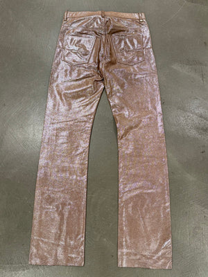 A/W2005 Dior by Hedi Slimane runway gold glitter leather pants